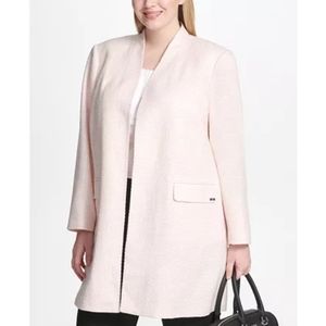 Calvin Klein Light Pink Textured Long Blazer